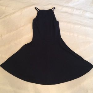 Navy Skater Dress w/ Keyhole Opening on Back